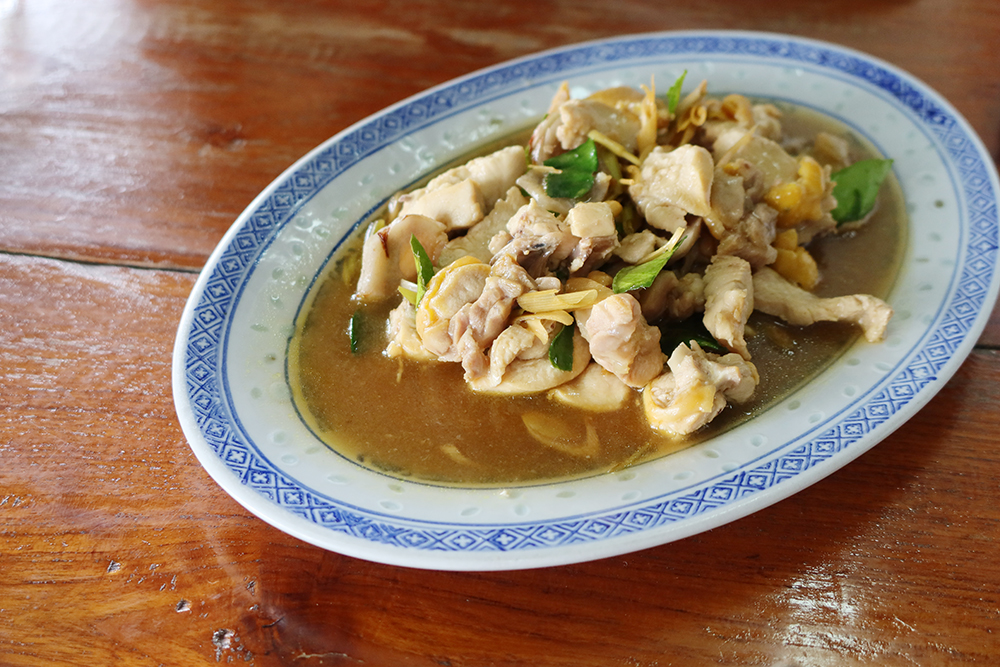 ไก่บ้านรวนน้ำมันหอย
